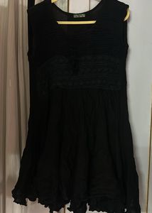 Black Flared Mini Dress