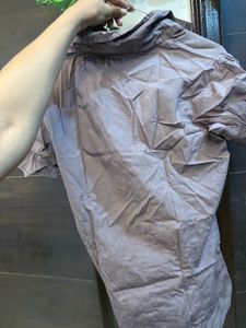 Brown Short Sleeve Button-Up Shirt