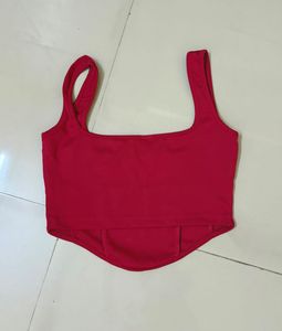 Chic Red Ruched Corset Crop Top