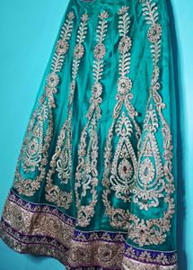 Embroidered Teal &amp; Pink Lehenga Choli Set