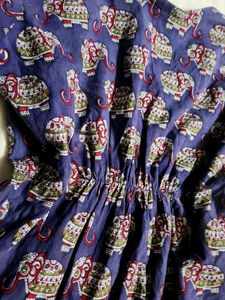 Purple Elephant Print Kurta