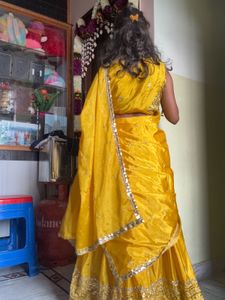 Elegant Yellow lehenga with Detail