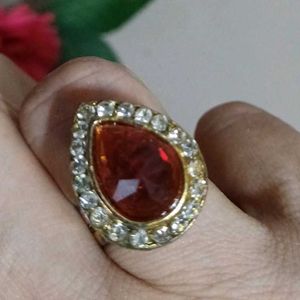 Red Earrings And FingerRing Set