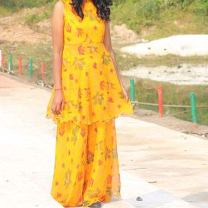 Floral Yellow Two-Piece Set