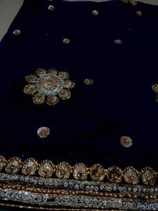 Elegant Navy Blue Saree