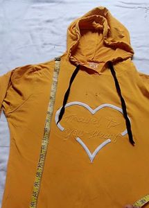 Yellow Heart Print Hoodie