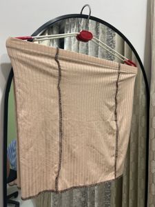 Contrast Stitch Ribbed Mini Skirt