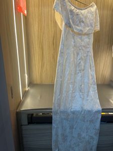 Elegant Cream Ruffle Maxi Dress