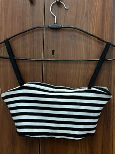 Zara Striped Cropped Tank Top