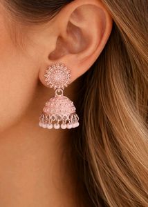 Rose Gold Jhumka Earrings with 2 FREE GIFTS
