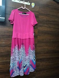 Vibrant Pink Printed Dress