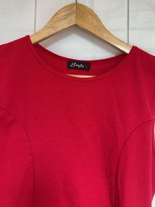 Chic Red Peplum Top