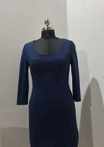 Navy Blue 3/4 Sleeve Dress