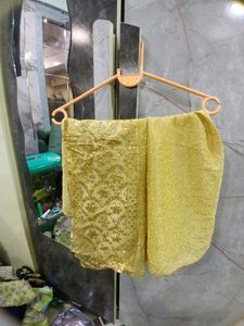 Vibrant Red Bandhani DupattaAnd Gold Stolei