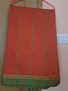 Beautiful Rust Orange Saree with Green Border
