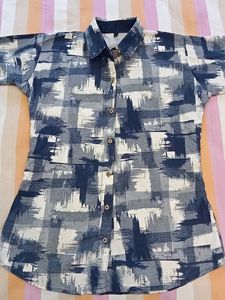 Women blue And white Shirt ✨