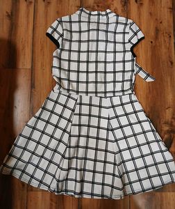 Checkered Fit &amp; Flare Mini Dress