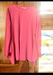 Stylish Pink Long Sleeve Tunic Top