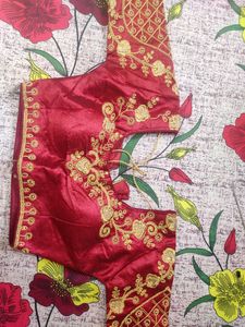 Free Size Readymade Blouse With Embroidery Golden Workn