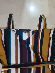 Striped Cold Shoulder Top