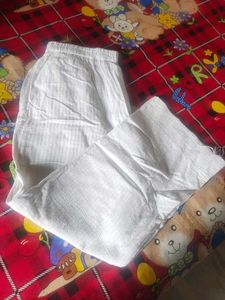 White Cotton Palazzo Pants