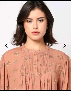 Yousta floral print pleated placket Top