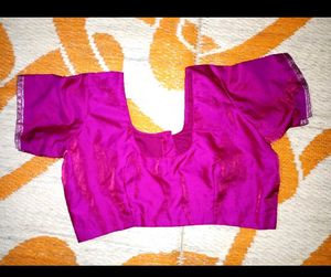 Magenta Silk Saree with Silver Border