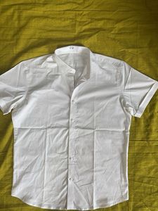 Classic White Short Sleeve Button-Up Shirt