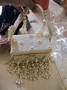 Exquisite Pearl Embellished Clutch Bag