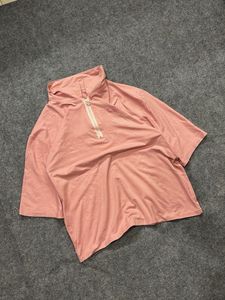 Pink Half-Zip Cropped Top