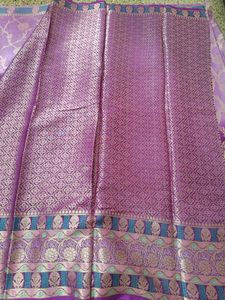 Beautiful Purple Embroidered Cutwork Saree