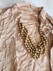 Chic Gold Beaded Necklace Set