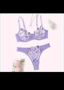 XL Floral Lace Embroidery Lingerie Set