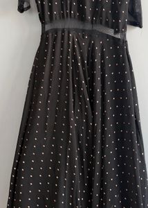 Elegant gold Black Gown with dupat