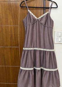 Boho Tiered Lace Trim Maxi Dress