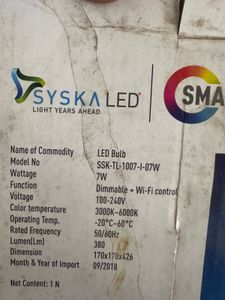 Syska Smart Led Light Unused Fresh Piece