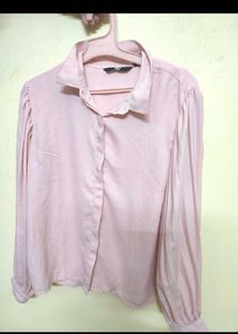 Pastel Pink Button-Up Blouse