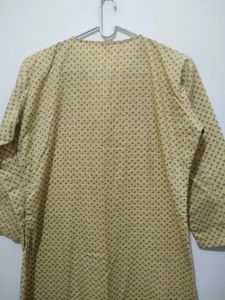 Yellow Kurta With Rose Floral Print