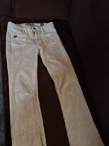 Beige Bootcut corduroy Pant