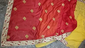 Red Embroidered Saree