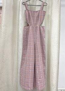 Chic Plaid Cut-Out Jumpsuit