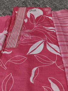 Pink Floral salwar-kurta cloth material