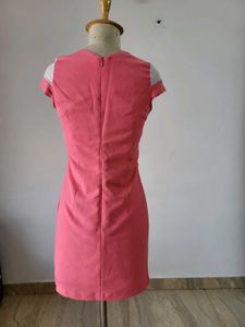 Pink Embellished V-Neck Dress