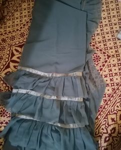 Grey Ruffled Saree
