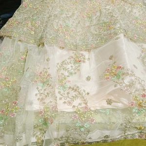 Heavy Embroidery Work Crop Top Set