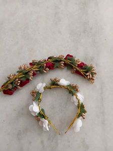 Red &amp; White Floral Hair Accessories