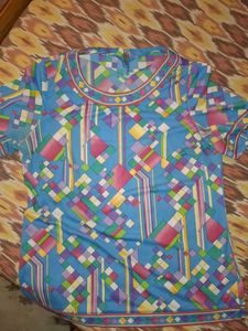 Vibrant Geometric Print Top