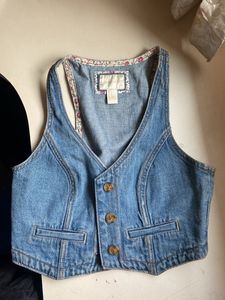 Forever 21 Denim Vest Jean Shrug