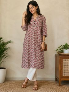 UTSA Floral Cotton Kurta