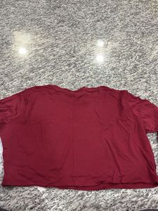 Maroon Long Sleeve Casual Top